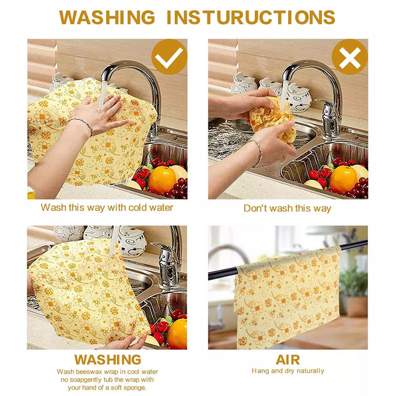 Eco Friendly Reusable Food Wraps Food Fresh Keeping Storage Organic Beeswax Cloth Wrap Cling Wrap Custom Made Pattern