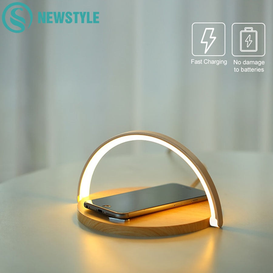 Sexy 10W Qi Fast Wireless Charger Table Lamp For iPhone X XR XS