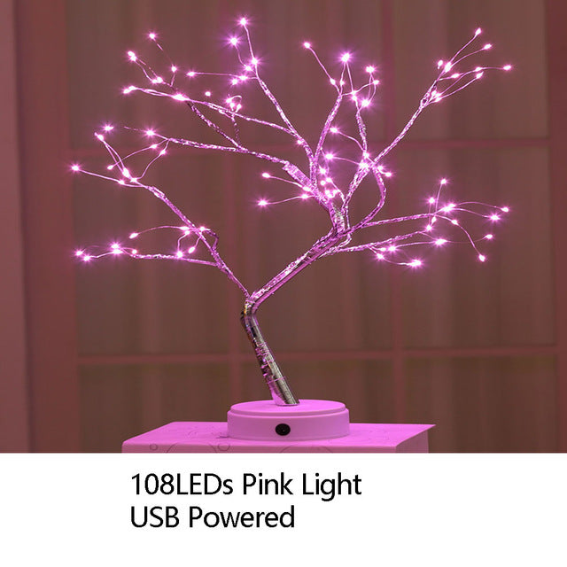 Night Light Home Decoration Bonsai Style Party Cherry Tree Shape LED Light