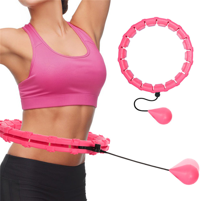 Lose Weight and Get Toned - 24 Parts Auto-Spinning Smart Sport Hoop Adjustable Fitness Circle Thin Waist Plastic Bodybuilding Exercise Intelligent Hula Ring